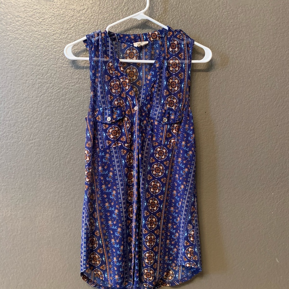 Blue Patterned Top